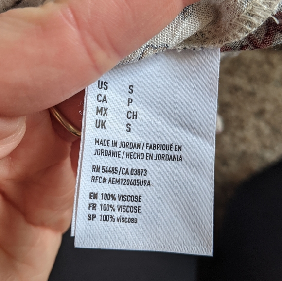 (AEO) Red White Boho Lace-up Romper Small - Picture 9 of 14